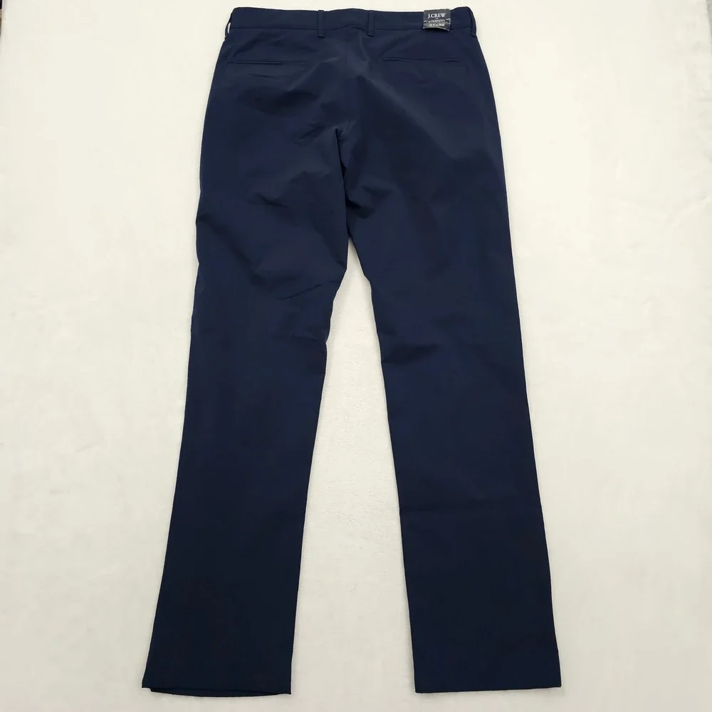 NEW J.Crew Flex Straight Leg Pants Mens 31x31 Navy Blue AA713 Performance Preppy